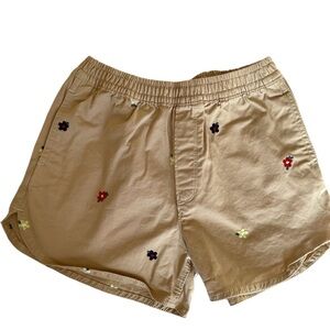 GAP Kids girls L Tan khaki Shorts with Embroidered Accents
